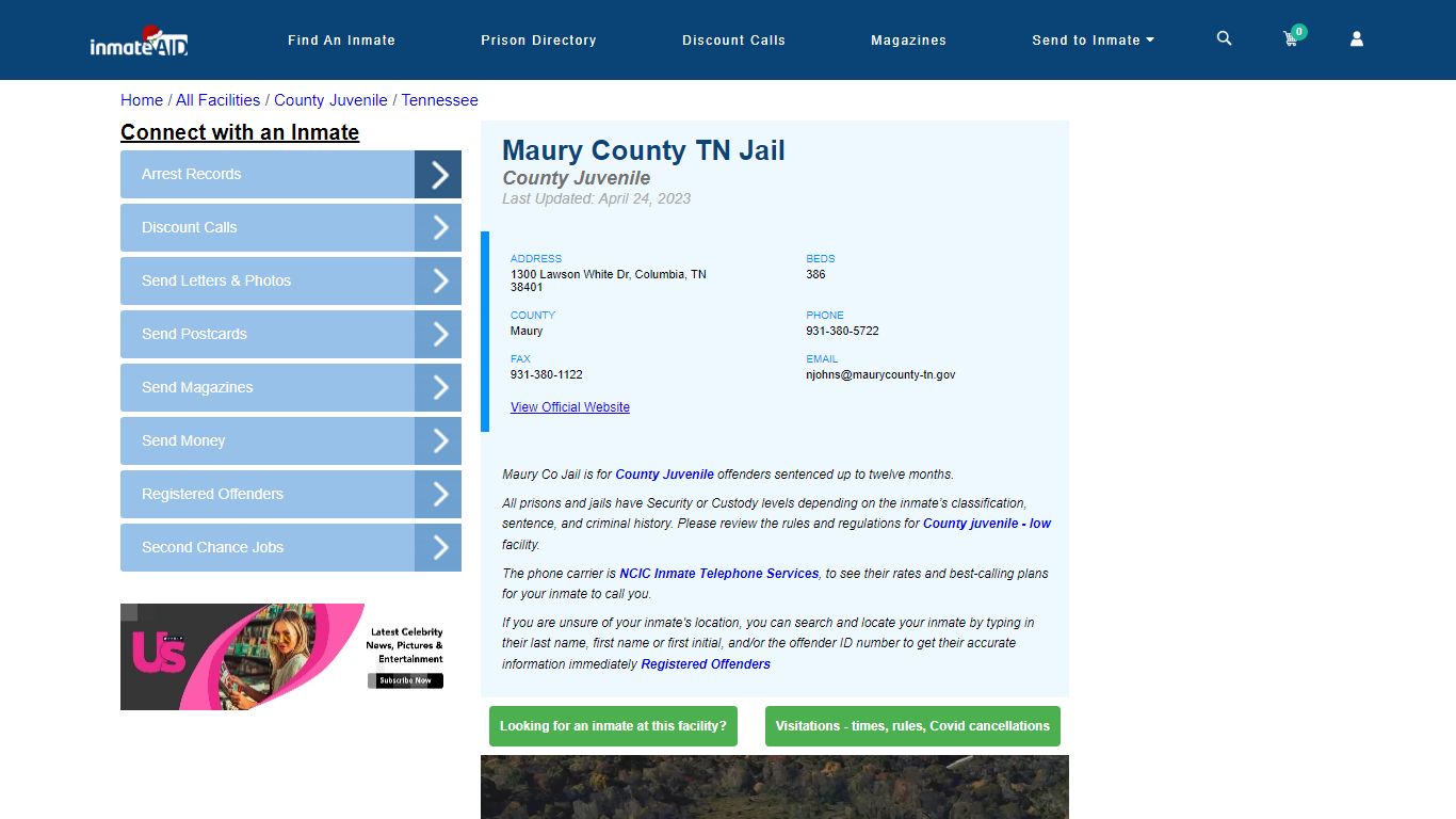Maury County TN Jail & Inmate Search - Columbia, TN